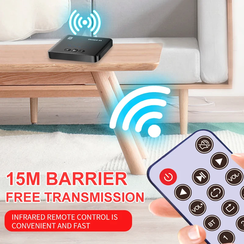 15m Bluetooth 5.0 Receiver U Disk NFC 3.5mm AUX Jack Stereo Music Audio Wireless Adapter & Remote For Car Kit Speaker Amplifier |