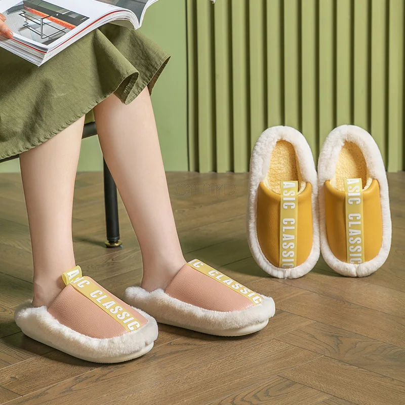 Winter Women's Slippers Classic Thick Plush Soft Home Slippers for Women Cotton Platform Non-Slip Shoes Female Concise Fashion