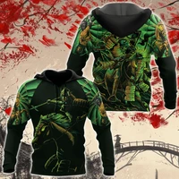2021 new japanese samurai tattoo 3d printing mens sweatshirt harajuku zip hoodie casual unisex jacket pullover type 42