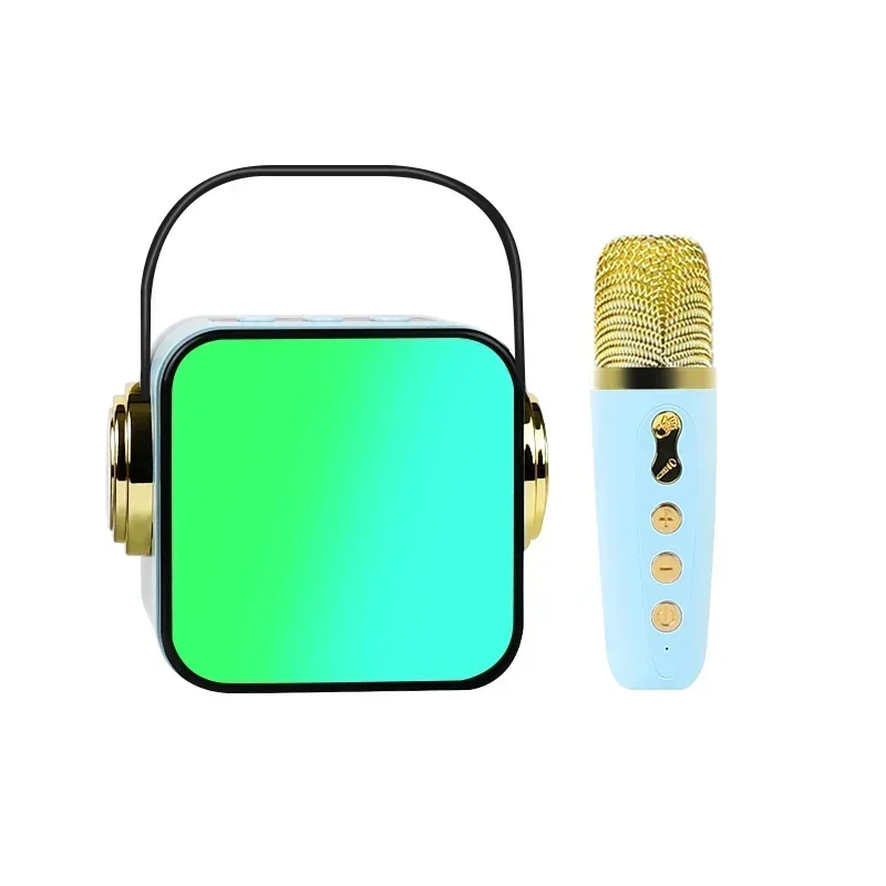 Mini Portable Outdoor Karaoke Bluetooth Speaker With Wireless Microphone Card Subwoofer High Volume Caixa De Som Children's Gift
