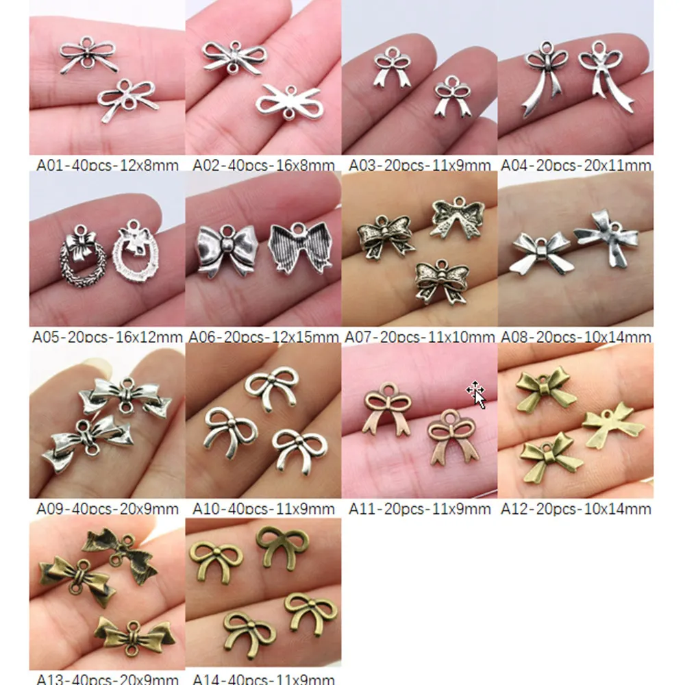 

Small Bow Charm Pendant Jewelry Findings Components Handmade