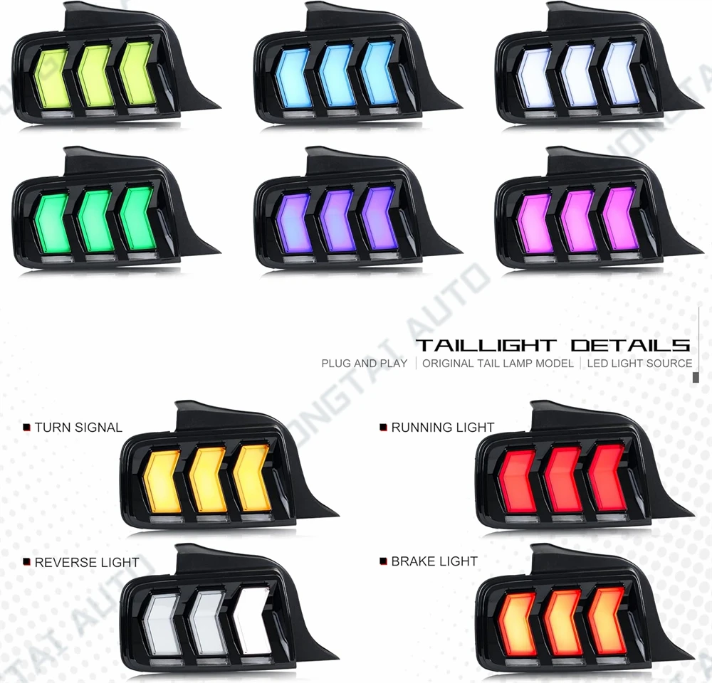 Задний фонарь в сборе для Ford Mustang Shelby GT500 2004 2005-2009 задний стоп-сигнал указатель