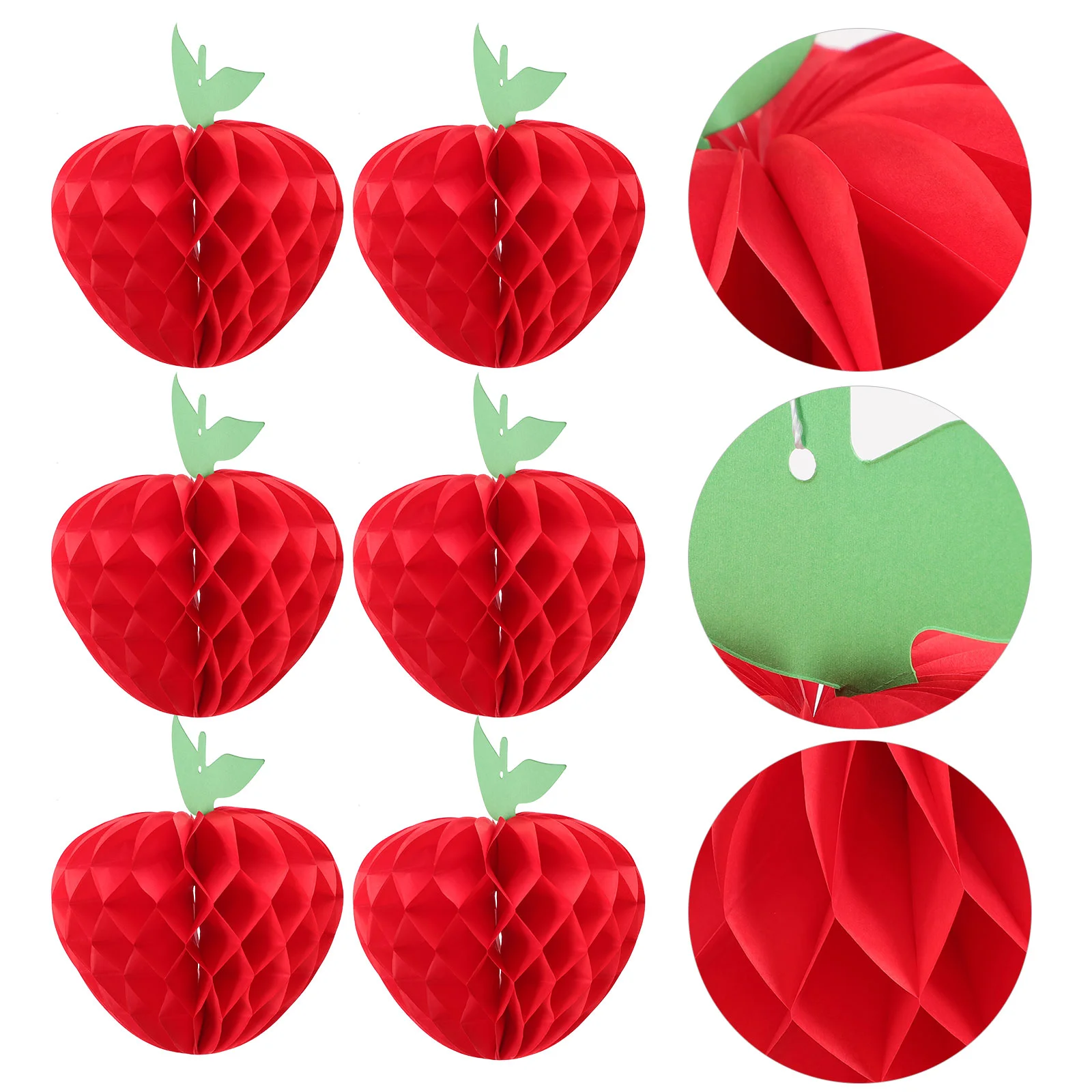 

Lantern Party Birthday Apple Decoration Hanging Supplies Fruit Paper Pom Decorations Honeycomb Autumn Home Decor Shape 3D Tissue