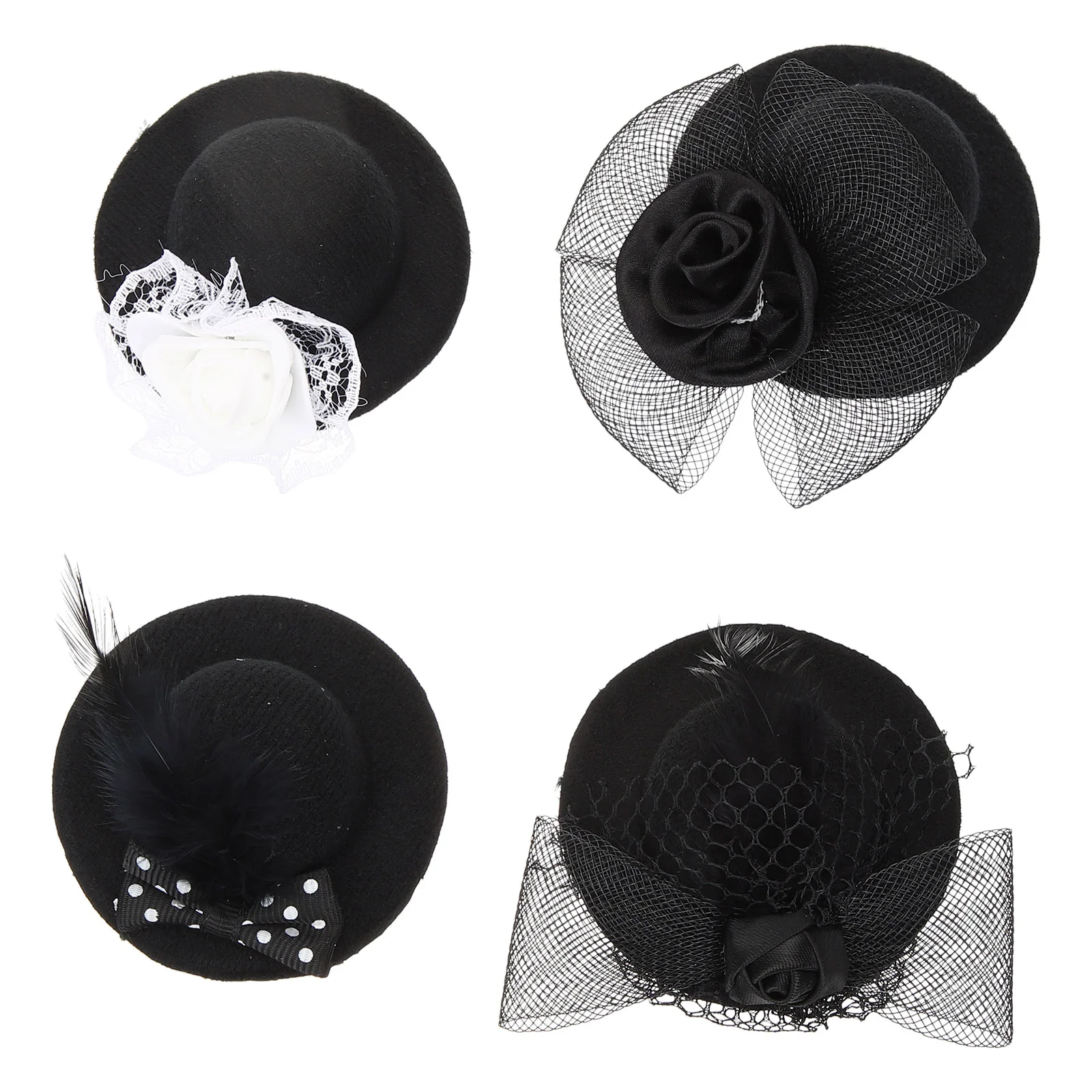

Hats Mini Tiny Hat Crafts Women Party Tea Miniature Diy Clips Hair Kids