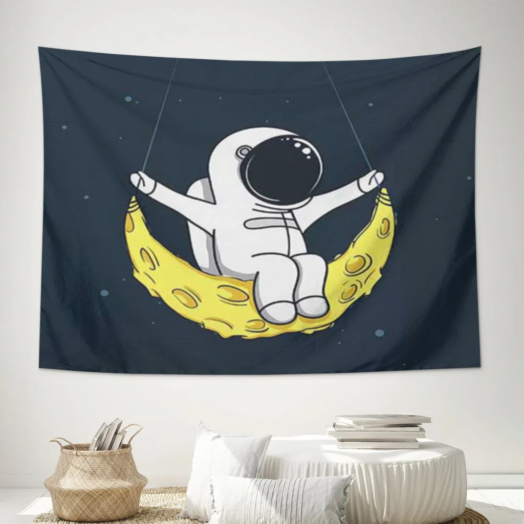 

Cartoon-astronaut-pattern Large Fabric Wall Covering Meme Tapestry Aesthetic Bedroom Decor Carpet Background Cloth Yoga Mats