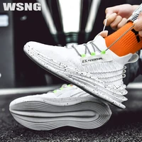 wsng new mens shoes flying woven breathable mens sports shoes shu blade bottom white sports shoes student fashion casual shoes