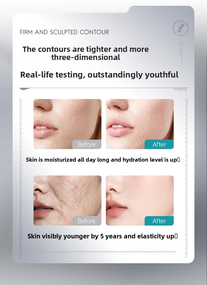 Фото Водяной свет, микрокристаллический наполнитель с микропузырем, выцветание, тонкие линии, увлажнение лица, яркость, антивозрастной, укрепляющий уход за кожей №5