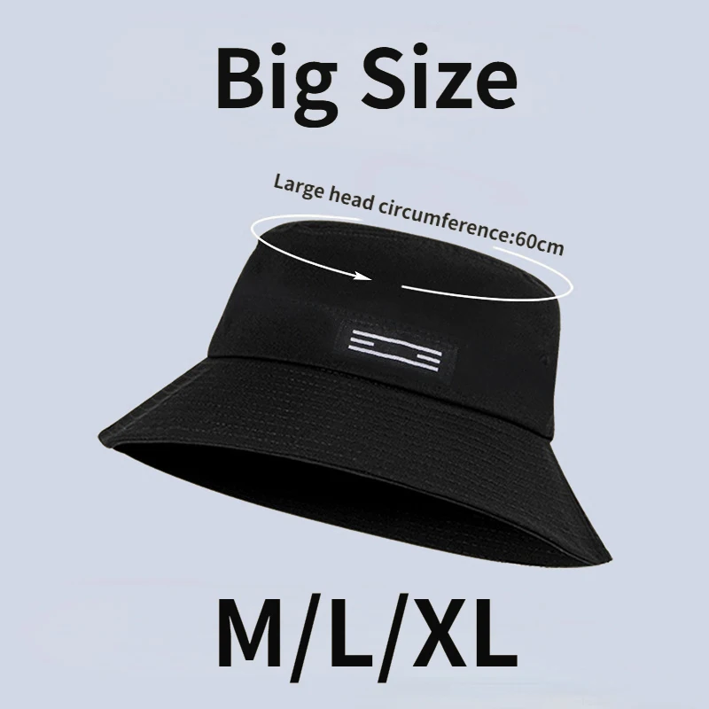 

XL 60-63cm Large Size Big Head Bucket Hat Simple Style Sun Protection Panama Men Women Fisherman Cap for Travel Go Shopping