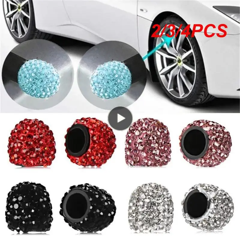 

2/3/4PCS Diamond Shining Crystal Car Tire Valve Caps Universal Durable Vehicle Bling Valve Cap Crystal Dust-proof