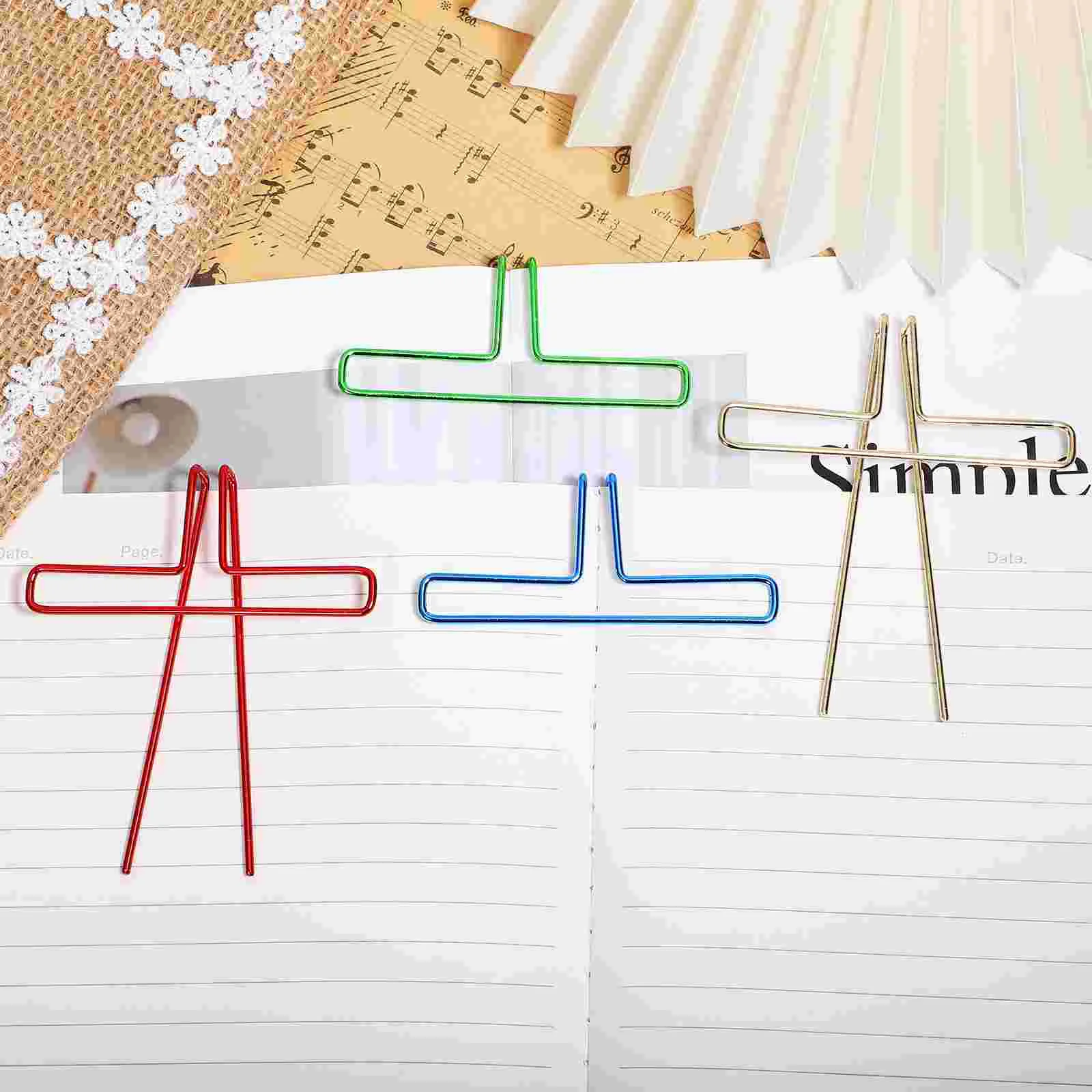 8pcs Metal Book Clips Page Holder Music Book Clip Book Page Holder for Reading Hands Free enlarge