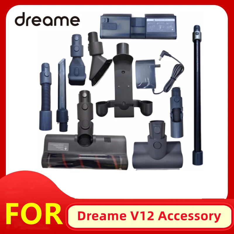 Оригинальные аксессуары Dreame V12/V12 Pro, фильтр НЕРА, напольная щетка, зарядный базовый удлинитель, адаптер