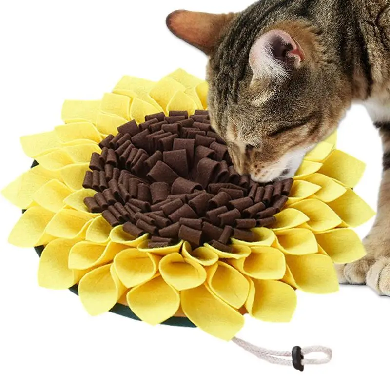 

Dog Sniff Mat Sunflower Dog Nose Mat Antiskid Dog Puzzle Toy Training Mat Encourages Natural Foraging Skills Slow Feeder For
