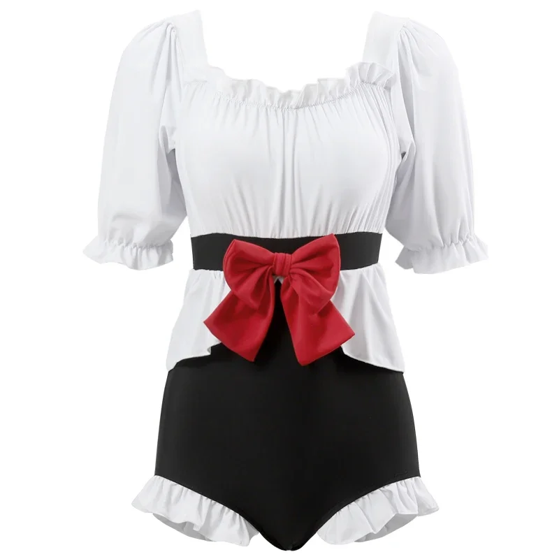 Женский купальник Японский Школьный слитный Sukumizu милый кружевной с бантом