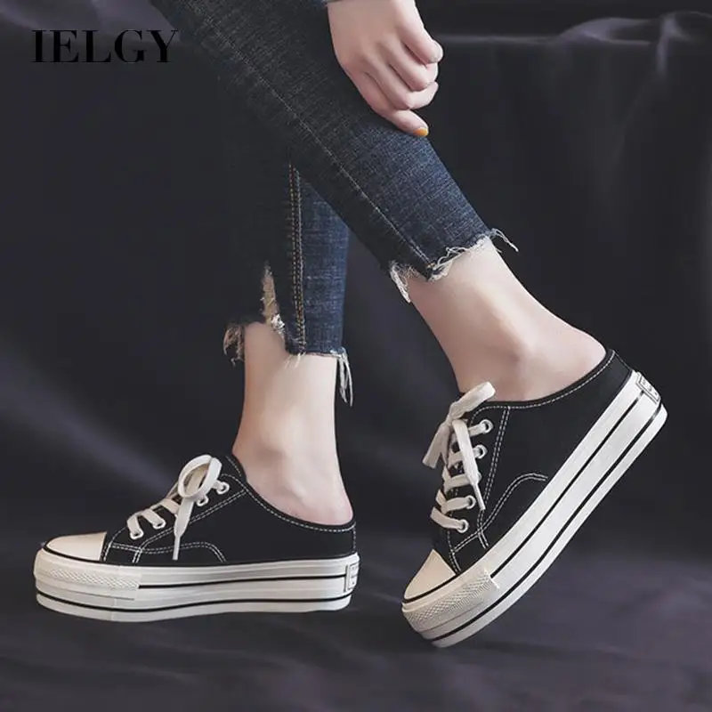 

IELGY breathable women's canvas shoes without heel