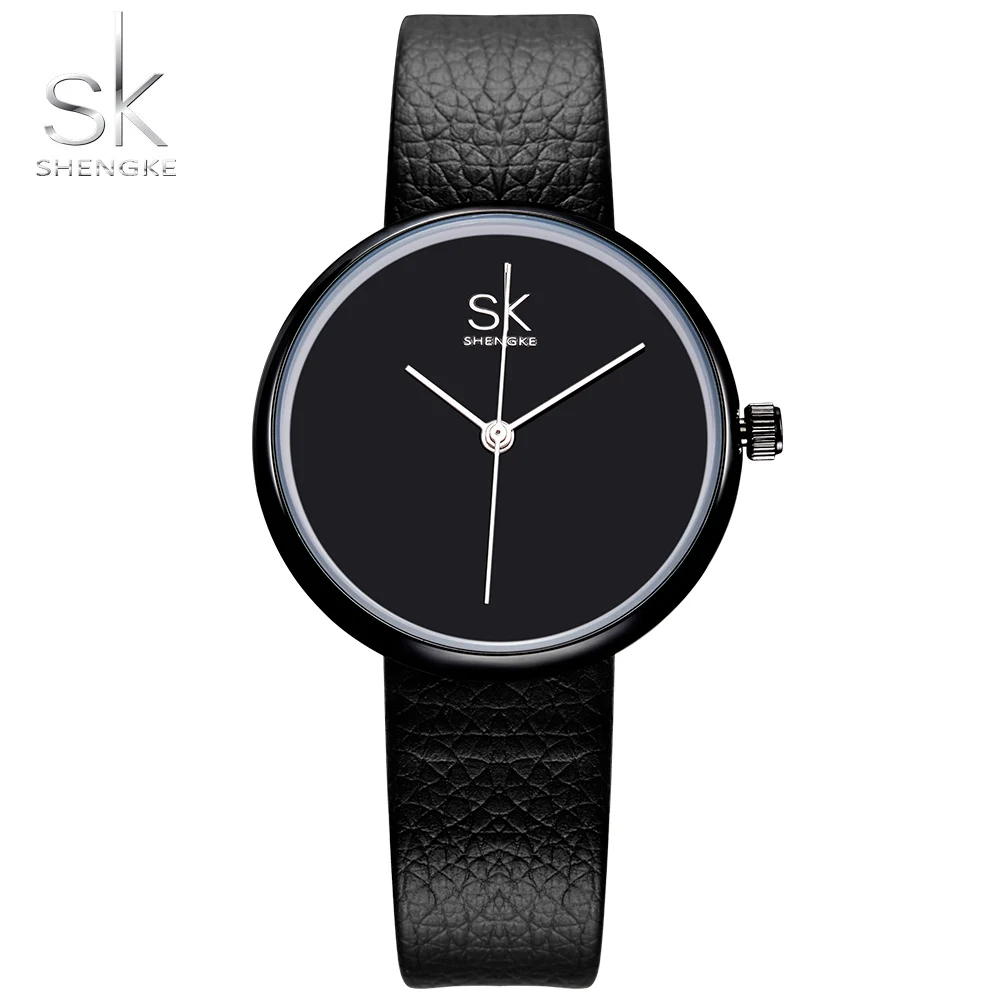 

NO.2 A1255 Women Quartz Clock Top Brand Watches Leather Women Watch Causal Black White Simple Wristwatch Montre Femme