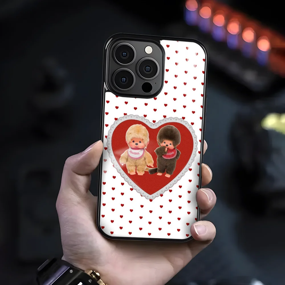 Милый мультяшный чехол для телефона M-Monchhichi iPhone 16 14 13 12 11 Pro Max Plus мини-магнитный