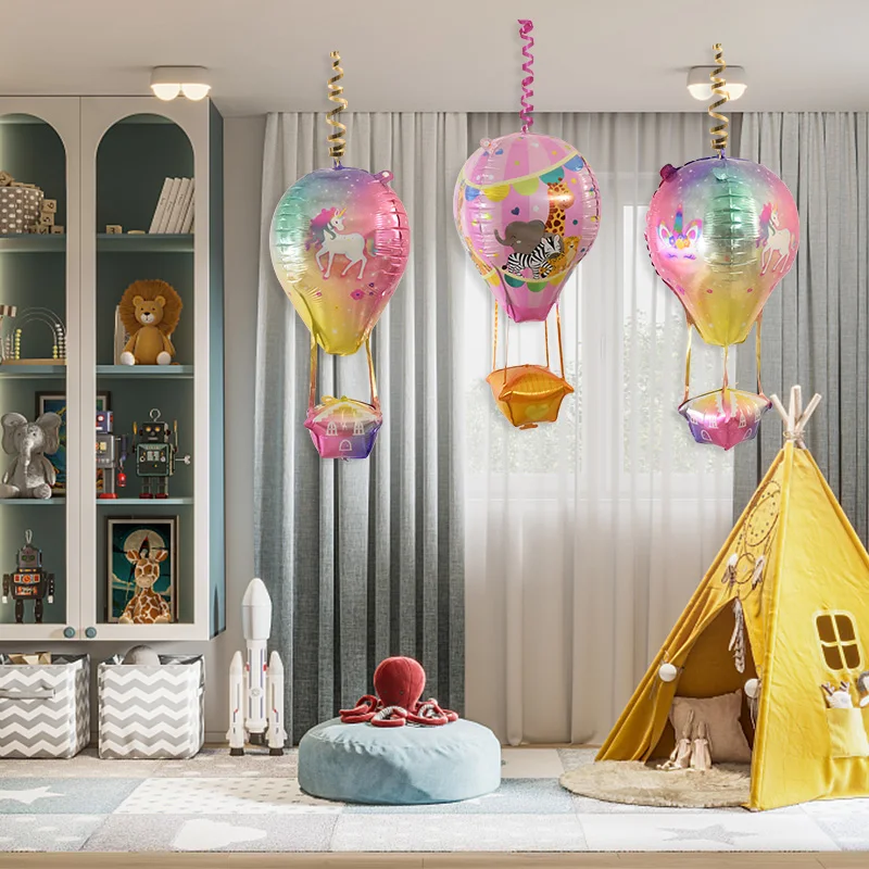

3D Aluminum Film Ballon Cartoon Animal Astronaut Hot Air Balloon Kids Birthday Party Baby Gift Party Decoration Toys
