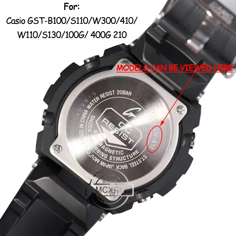 Resin Strap Suitable for Casio G-shock GST-B100 GST-210 GST-W300 Men's Sports Waterproof Silicone Watch Band Bracelet