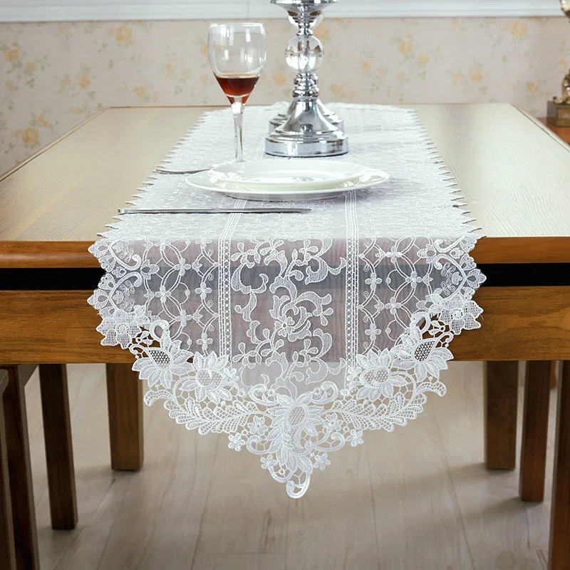 

Thai Bud silk table flag European Simple White Tea Table Runner Pastoral Korean table runner flag Customizable 2019