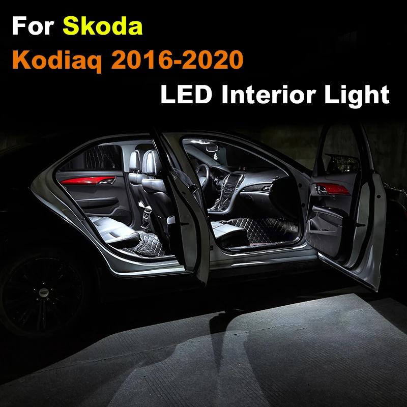 

11Pcs LED Interior Light Kit For Skoda Kodiaq NS7 2016 2017 2018 2019 2020 2021 Canbus Bulb Indoor Dome Map Trunk Lamp No Error