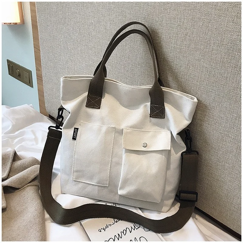 

Canvas Tote Women's Crossbody Bag Cotton Cloth Shoulder Shopper Bag for Woman Japanese Girl Student School Eco Shopping Handbags