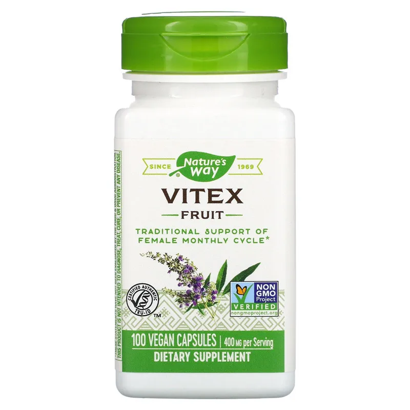 

Натуральный путь, фрукты Vitex, 400 мг, 100 капсул, традиционная поддержка женского ежемесячного цикла
