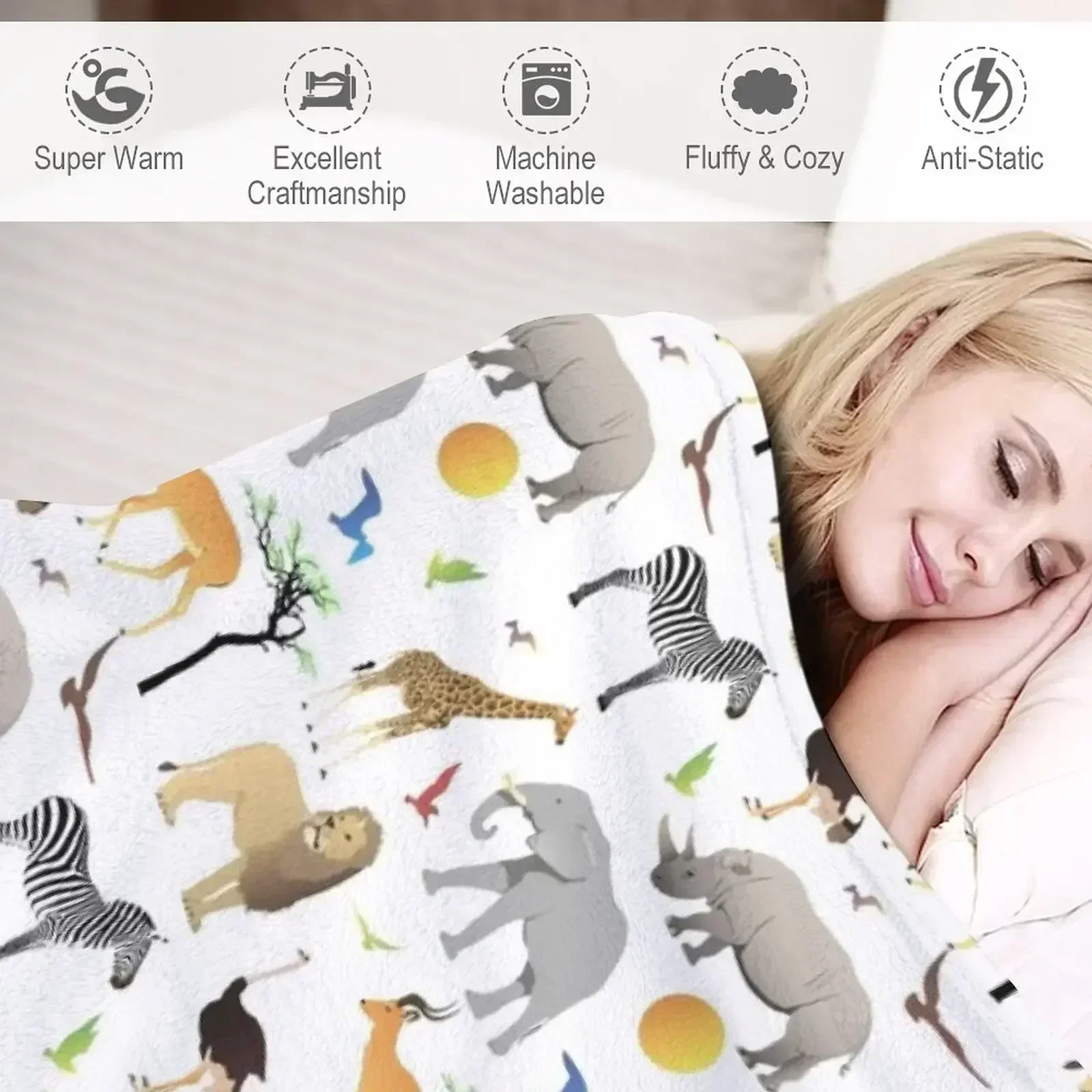 Одеяло Safari Savanna с различными животными детские одеяла украшения для диванов
