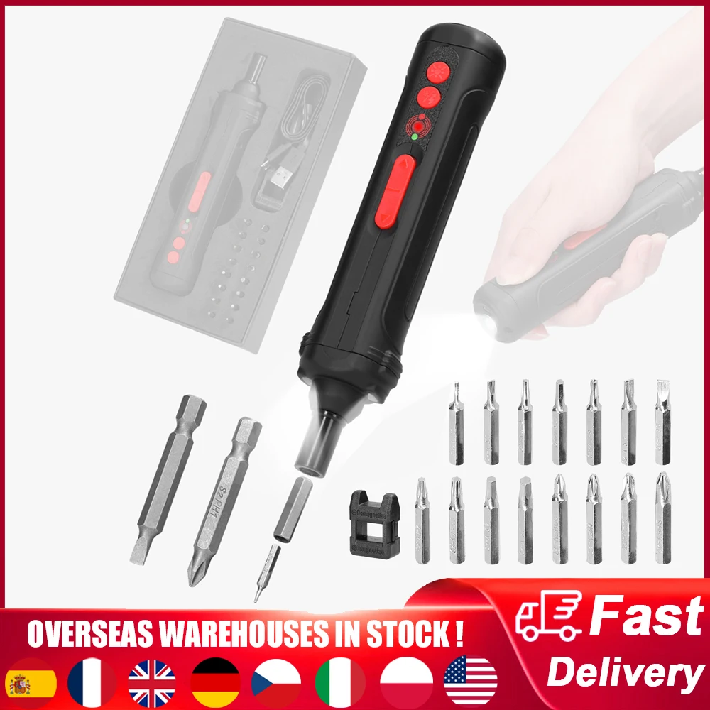 

Mini Electric Screwdriver 250r/min 3.0N.m Metal Bits Set Multifunctional Screwdrivers Repairing Tool Kit Electric Screw Driver