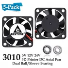 5Pcs Gdstime 3010 5V 12V 24V 2Pin 3CM 30mm 30x30x10mm Micro DC Mini Brushless Cooler Cooling Fan