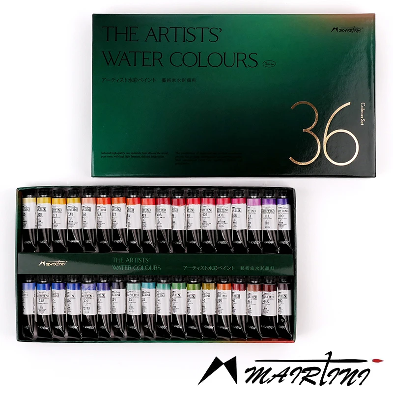 Martini Japan Imported Fine Research Master Watercolor Paint 18 Colors 24 Colors 36 Colors 5ml Professional Watercolor Painting