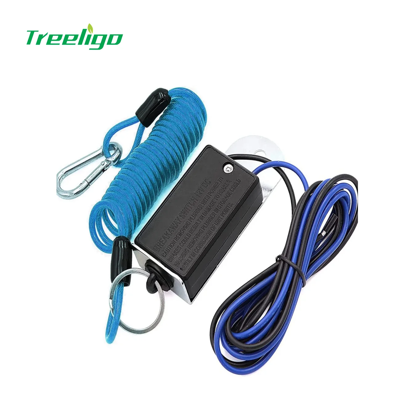 Treeligo RV Towing Trailer Breakaway Switch Electromagnetic Switch Breakaway Coiled Cable for Towing Trailer Boat Caravan Camper