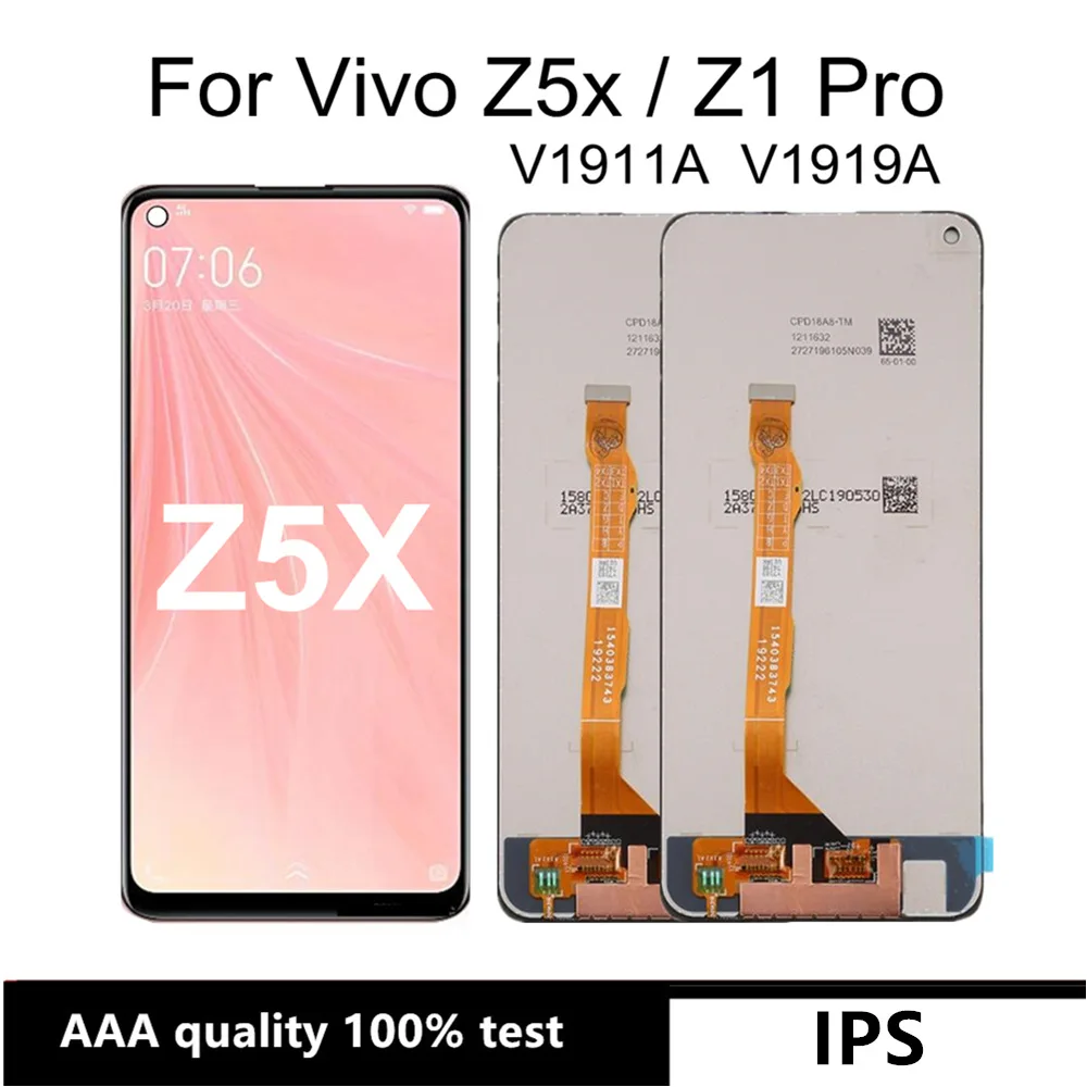 

6.53" For Vivo Z5x V1911A V1919A LCD Display Touch Screen Digitizer Assembly Replacement For Vivo Z1 Pro LCD Display