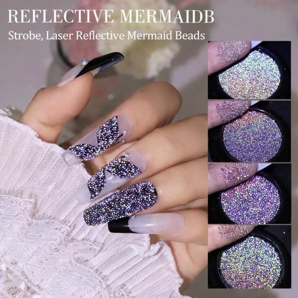 

Nail Art Mini Laser Mermaid Beads Jewelry Decor Glitter Flash Caviar Bubble Beads Elf Beads Nail Decorations DIY Nails Design