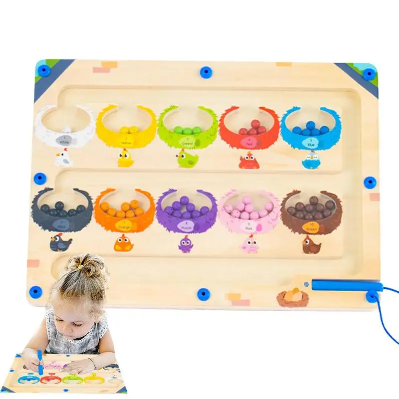 

Magnetic Color Maze Board Sturdy Valuable Magnet Board Puzzles Multifunctional Early Education Math Games Color Matching