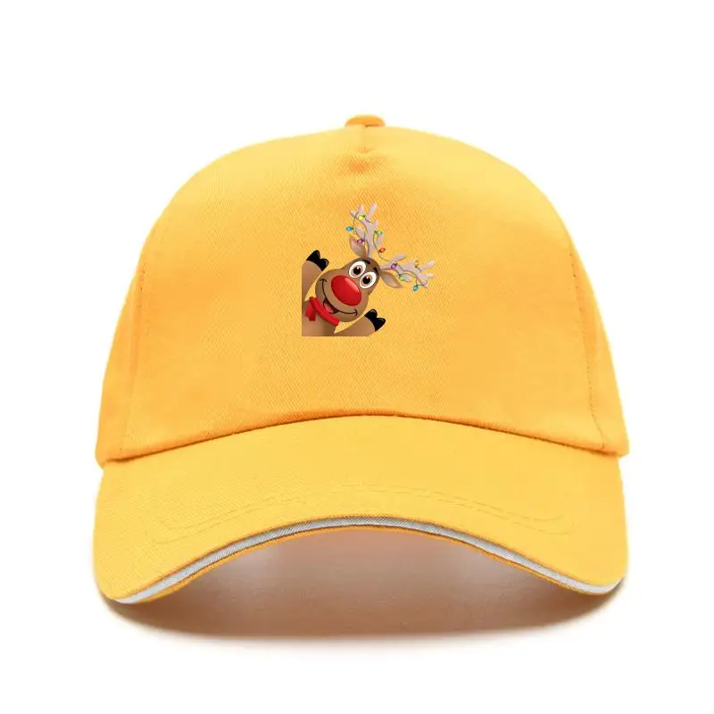 

Funny Rudolph with Christmas Lights Mens Baseball Cap
