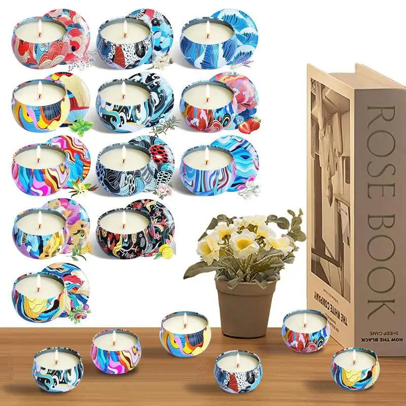

Scented Candles Gift Set 12pcs Soy Wax Tin Candles Natural Fragrance Candles Fragrance Candle Gift For Women Mothers Day