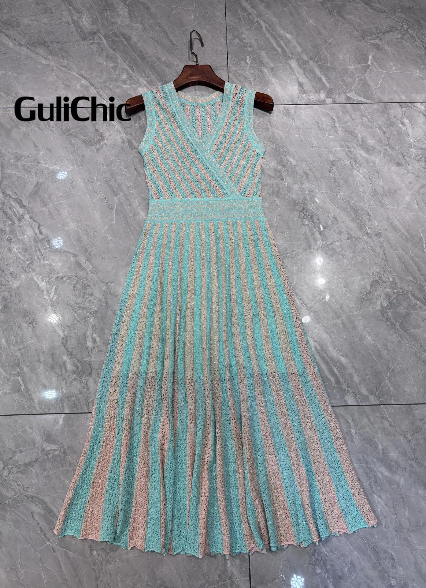 5.13 GuliChic женское высококачественное модное платье трапециевидной формы без