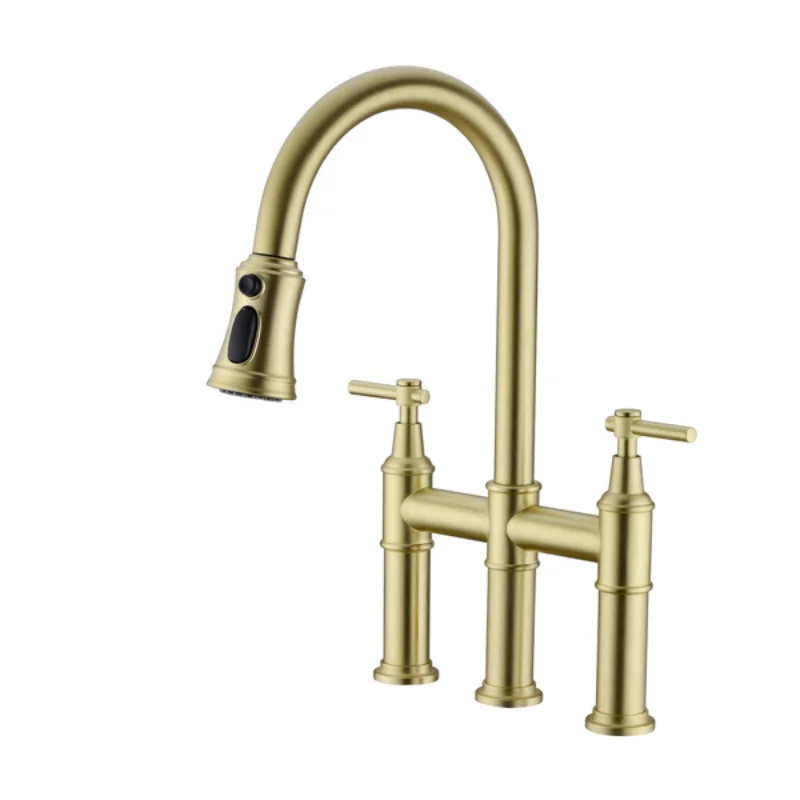

Pull Down Double Handle Kitchen Faucet[US Stock]