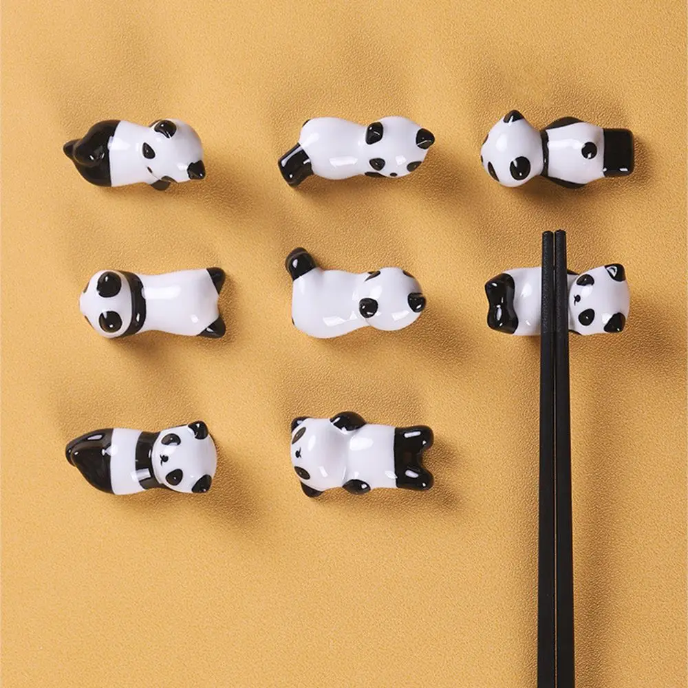 

Panda Ceramic Chopsticks Holder Rack Beautiful Home Hotel Spoon Fork Rest Cutlery Stand Cartoon Kitchen Tableware Tools