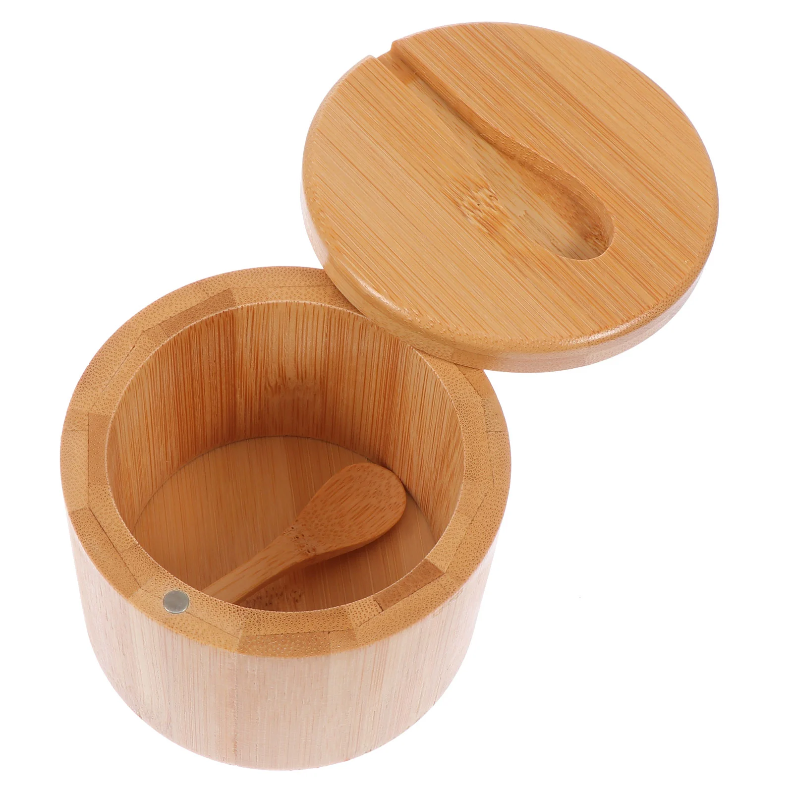 

Salt Seasoning Jars Pepperjarcondiment Box Bowl Storage Pot Set Wood Sugar Container Holder Lid Function Multi Bowls Can
