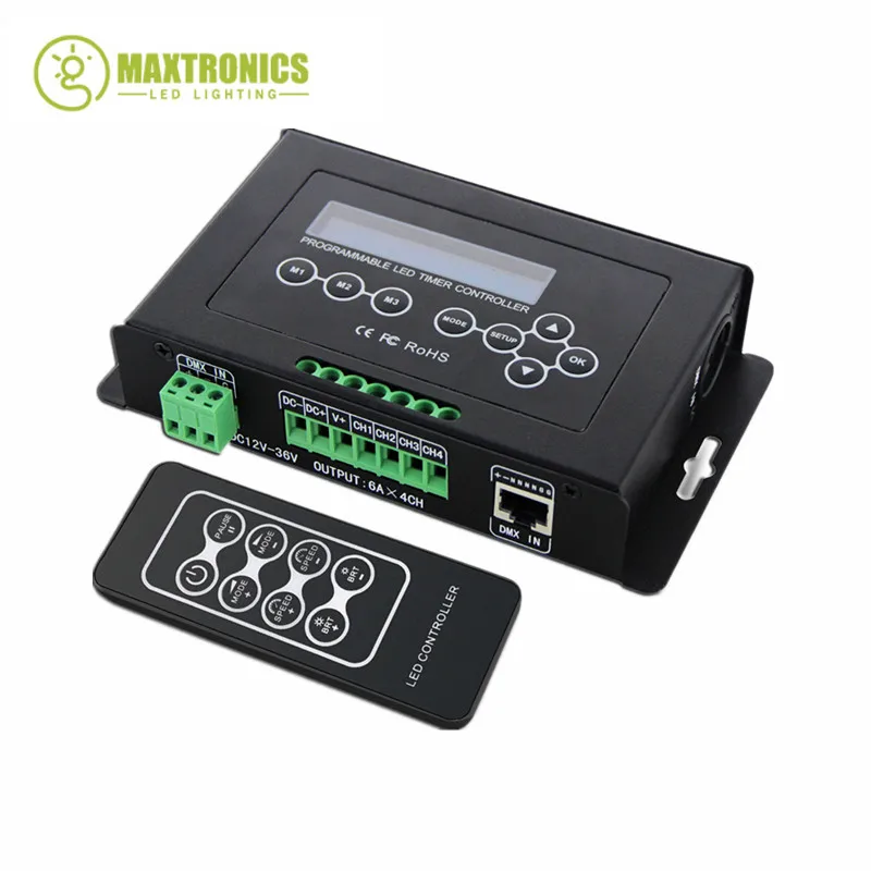 

BC-300 DC12V-36V программируемый светодиодный контроллер времени RGB RGBW лента программируемый контроллер таймера DMX 512 сигнал для светодиодный ленты