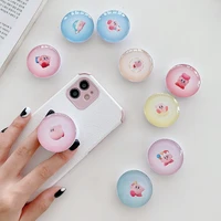 new kirby game anime figures mobile phone holder kawaii kirby waddle dee doo adjustable portable shatter resistant glass stand