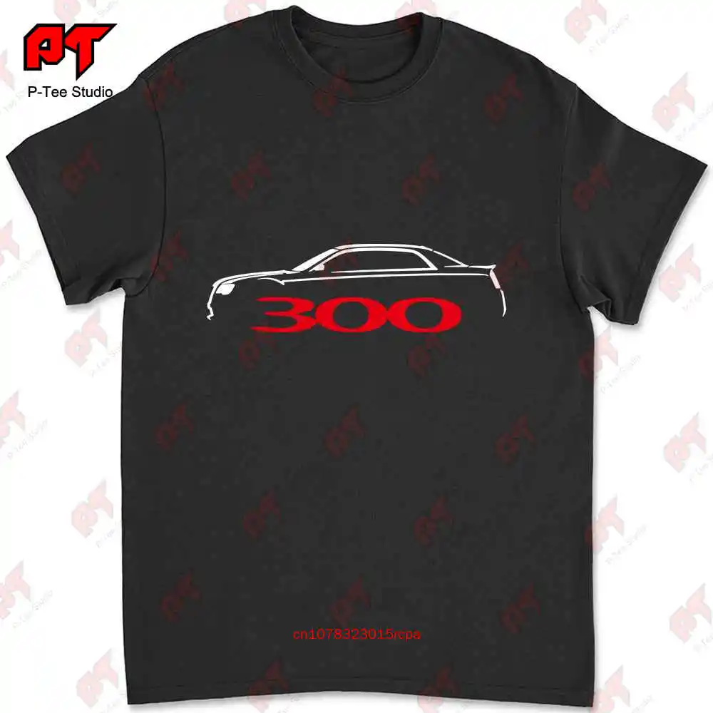 Черная футболка с логотипом Chrysler 300 Размеры S M L Xl 2Xl V5QS
