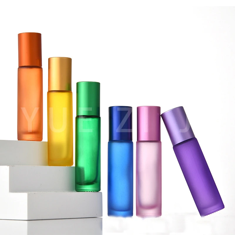 

10Pcs Portable Steel Ball Ball Frosted Surface Can Be Filled In Travel Essential Oil Perfume Roller Ball Bottle 5ML 10ML