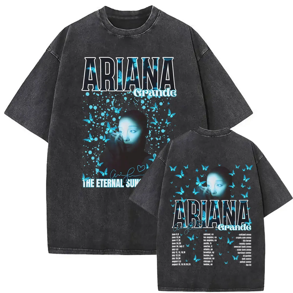 Футболки Ariana Grande Eternal Sunshine Tour 2026 с эффектом потертости, унисекс, в готическом винтажном стиле, повседневные свободные хлопковые футболки (art.: 3920dc4832109) - 3920dc4832109