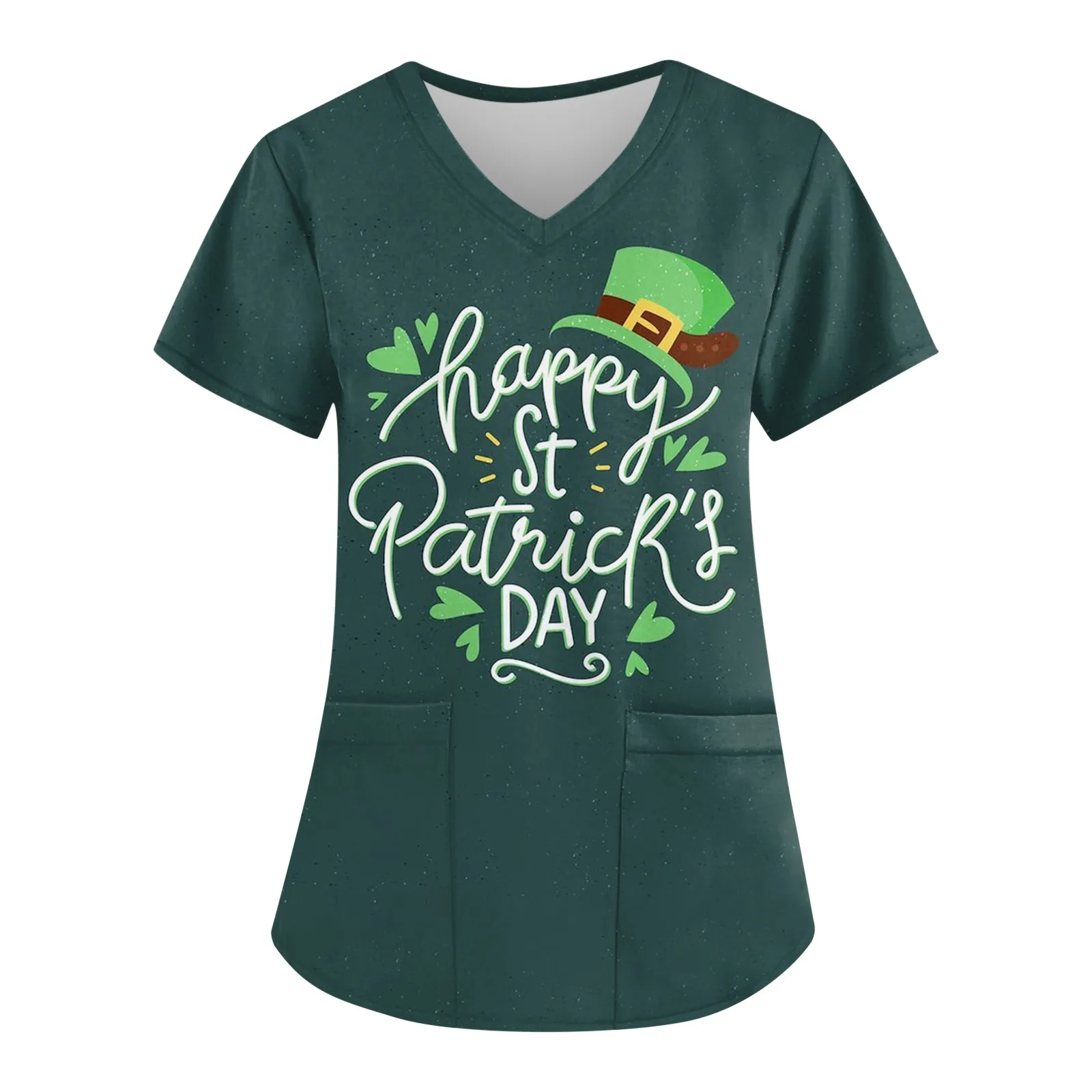 Женская модная Рождественская футболка с коротким рукавом и V-образным вырезом