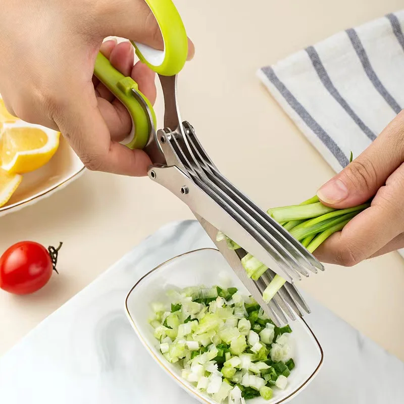 

Kitchen Shears Multi-purpose Stainless Steel Vegetable Shears Five Layers Seaweed Onion Flower Supplement Multi-layer Scissors