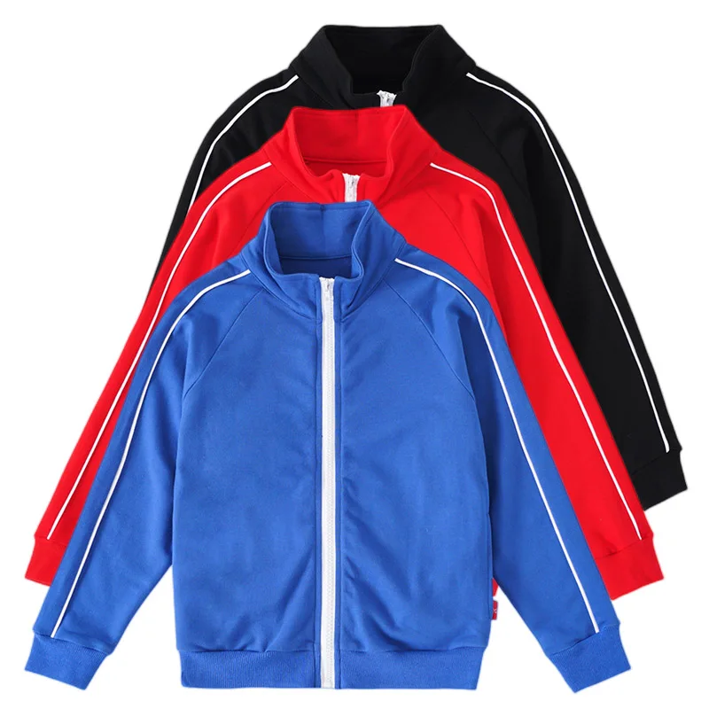 

2023 Autumn New Children's Cardigan Outerwear Boys Girls Fashion Striped Long Sleeve Zipper Jacket Kids Winter Coat