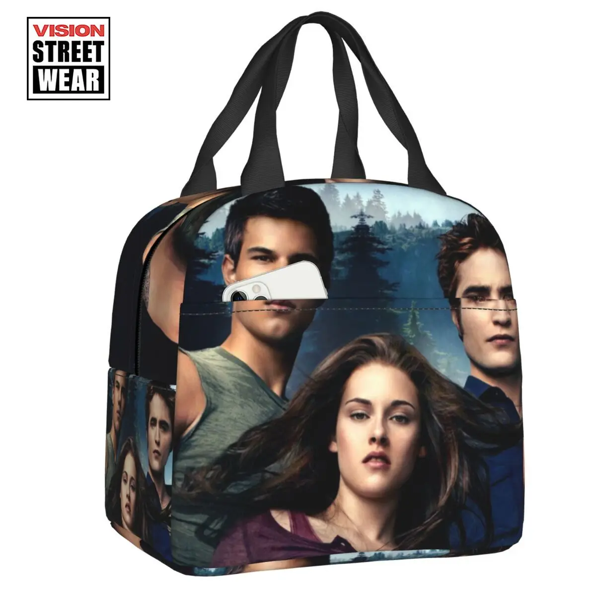 

Новинка 2023, изолированная сумка для ланча Сумерки саги для пикника на открытом воздухе, пленка вампира, фантазия, водонепроницаемый термоохладитель, детская коробка для бенто