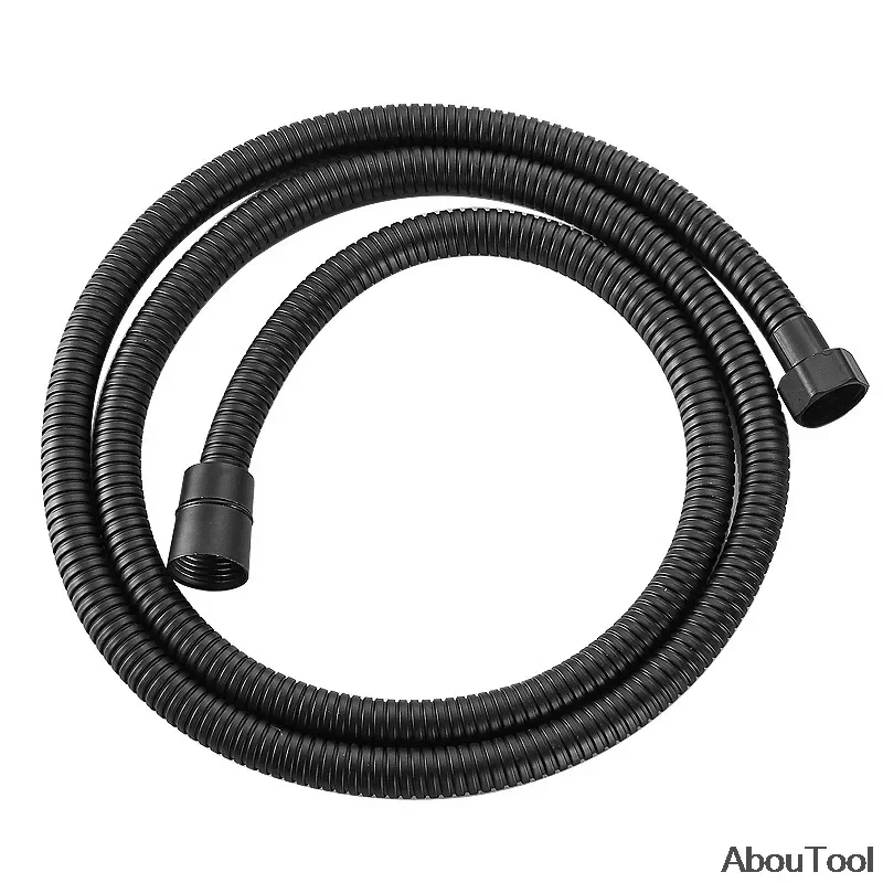 

Black Shower Hose 150cm 200cm Bathroom Faucet Shower Tube Stainless Flexible Hose Plumbing Explosion-proof Silver Pipe 1/2